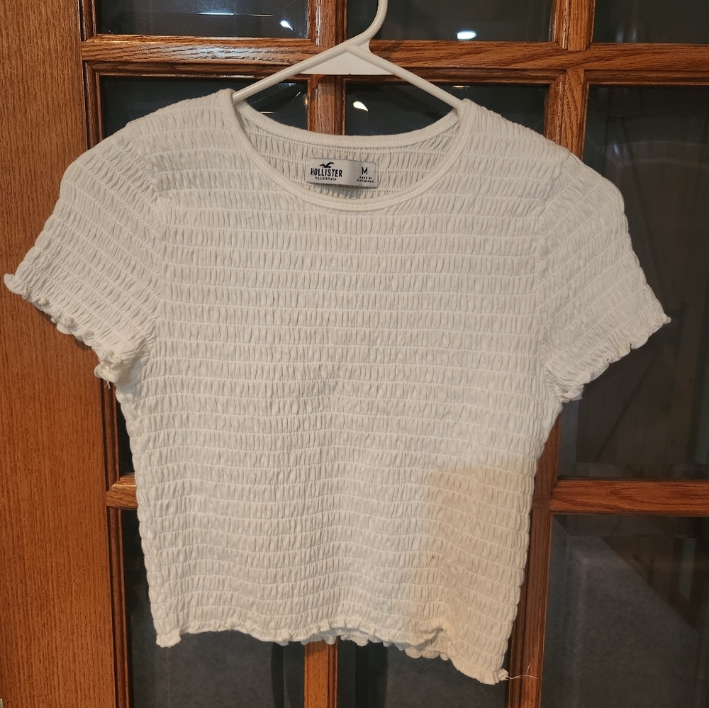 Hollister Women's White Y2K crop Top